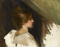 Artist Albert de Belleroche: Profile portrait, head and shoulders