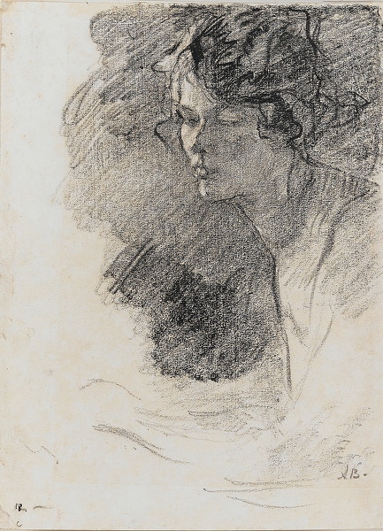 Artist Albert de Belleroche (1864-1944): Portrait of a young woman, circa 1900