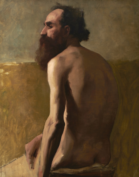 Albert-de-Belleroche: Half-length-Profile-Study-of-a-Bearded-Man,-mid-1880s