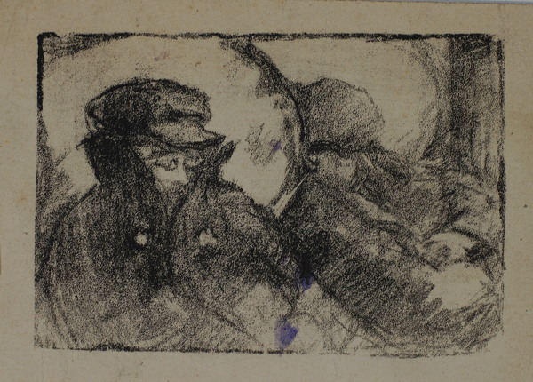 Artist Albert de Belleroche: Men sleeping in a carriage