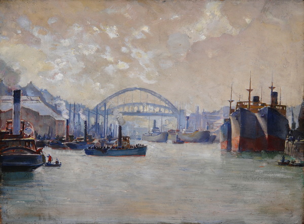 Charles-Cundall: Wear-Bridge-Sunderland,-circa-1930