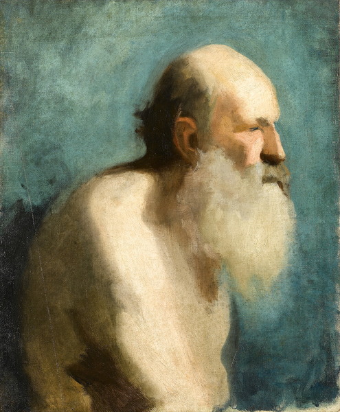 Albert-de-Belleroche: Profile-study-of-an-old-man,-head-and-shoulders,-early-1880s