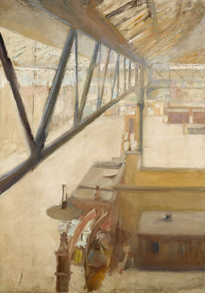 Artist Albert de Belleroche (1864-1944): Charing Cross Station, circa 1885
