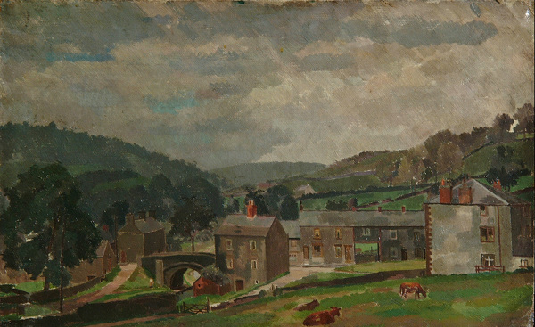 Artist Percy Horton (1897-1970): Derbyshire landscape - circa 1925