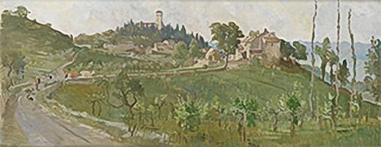 Artist Charles Cundall (1890-1971): Tuscan Landscape, 1930s