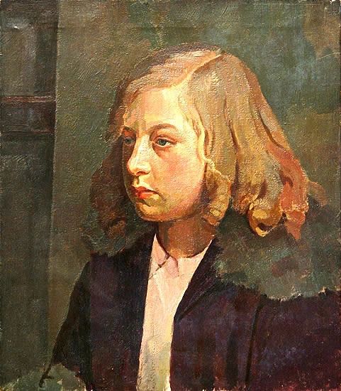 Percy-Horton: Portrait-of-a-Young-Girl---circa-1925