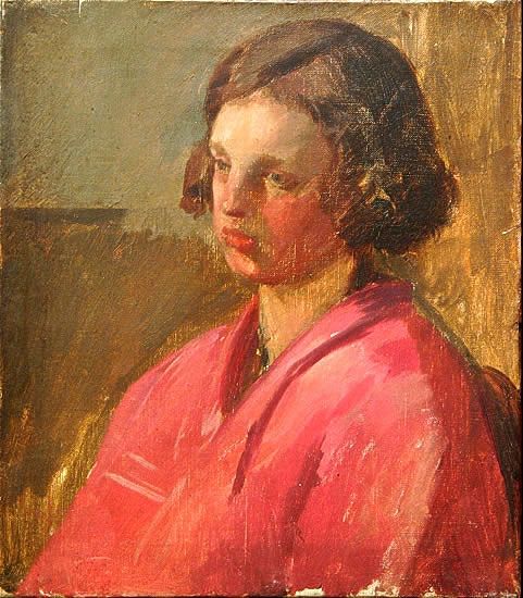 Percy-Horton: Portrait-of-a-young-girl---circa-1925