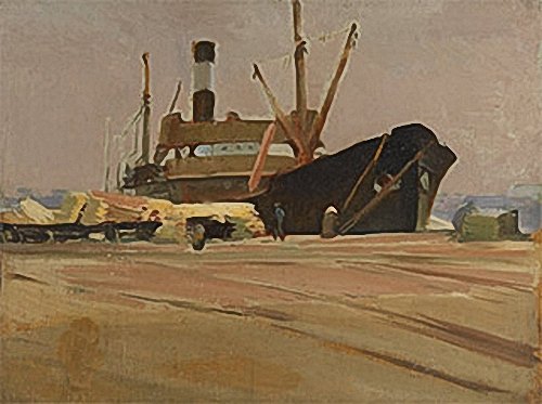 Sunderland-Rollison: Fishing-Boat-at-Quayside,-circa-1910