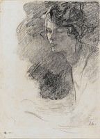 Artist Albert de Belleroche: Portrait of a young woman, circa 1900