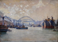 Artist Charles Cundall: Wear Bridge Sunderland, circa 1930