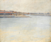 Artist Albert de Belleroche: Boulogne sur Mer - a View of the Port, circa 1890