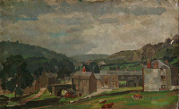 Artist Percy Horton: Derbyshire landscape - circa 1925