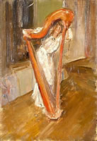 Artist Albert de Belleroche: Femme a la Harpe, 1903